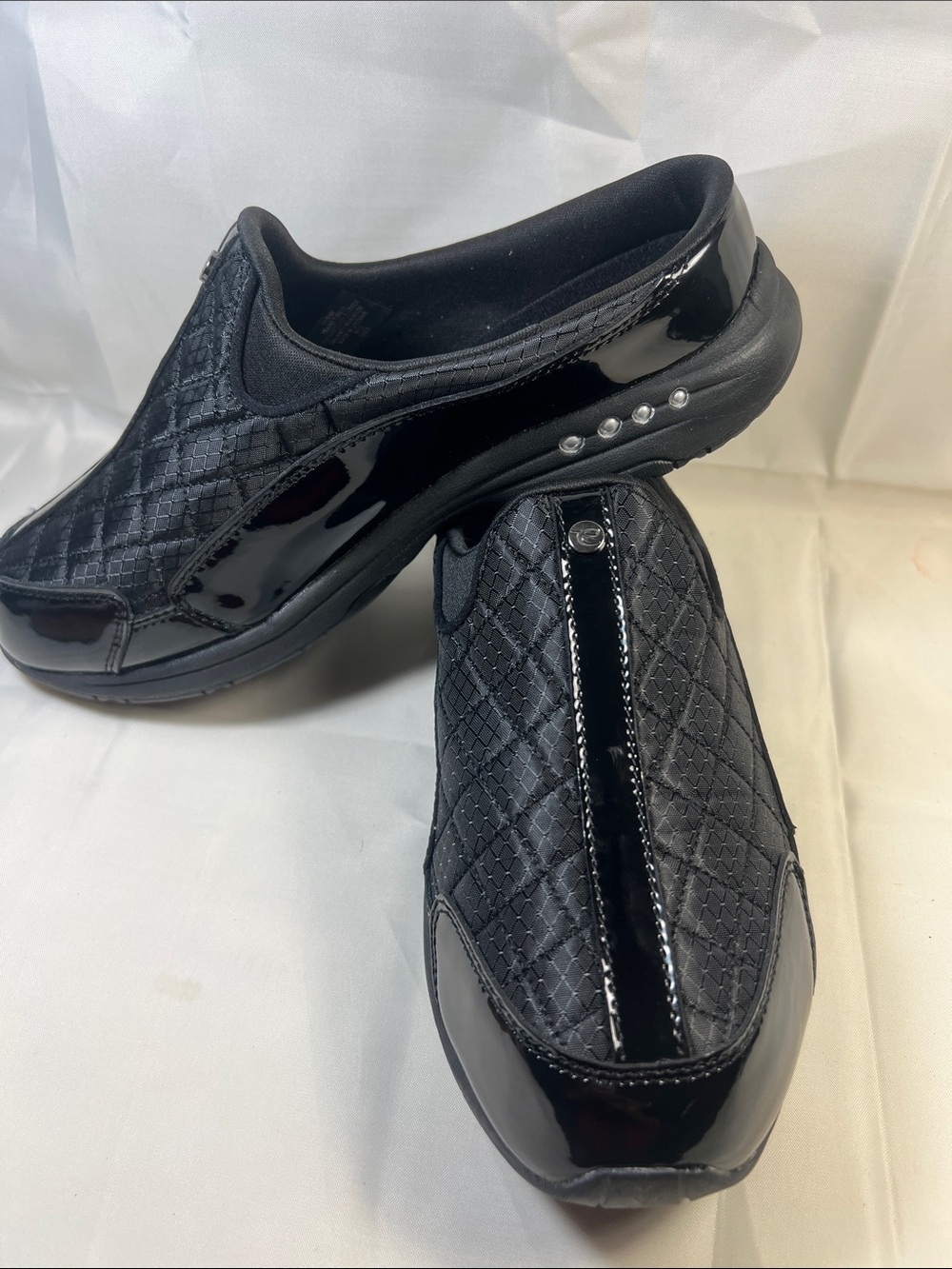 Easy Spirit Black Quilted Slip-On Clogs